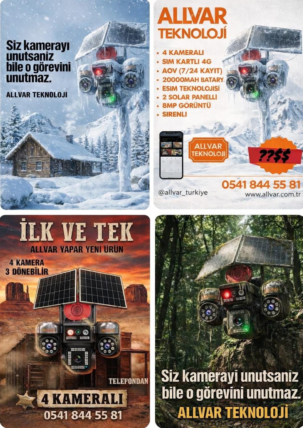 16MP 4 KAMERALI 4G SOLAR 3PTZ ÜRÜN