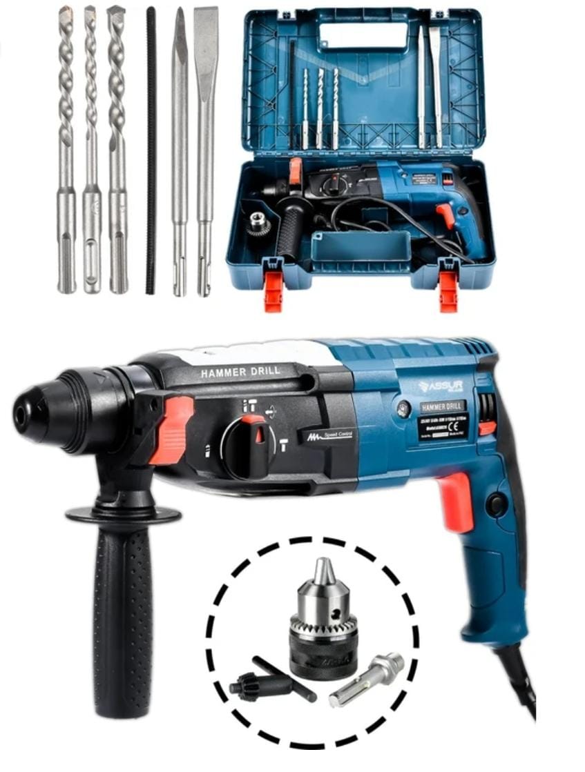 ASSUR 850w Metal Şanzıman Darbeli Matkap Kırıcı Delici Hilti 2-28 mm