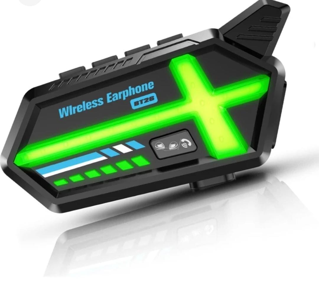 Bt26 Motosiklet Kask Kulaklık Bluetooth Rgb Işıklı 2 Eşleşme Özellikli 1000 Mah Intercom (İE